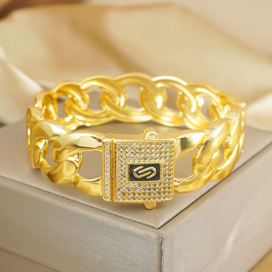Women Accessories Dubai - Gelang Fashion Netral Rantai Kuba, Zirkonia