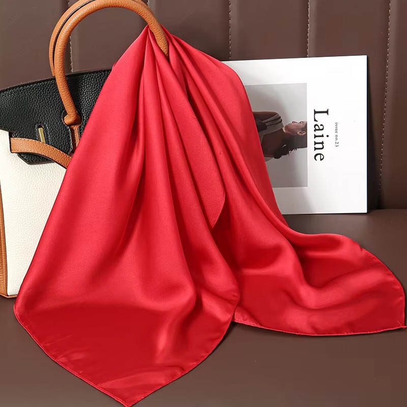 Silk Scarf Square - Syal Segi Empat Sutra Warna Solid