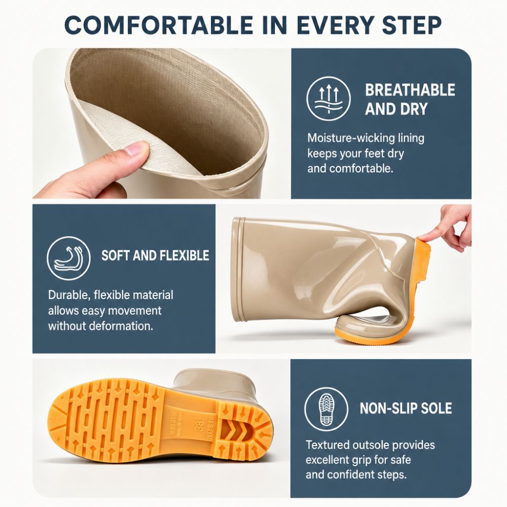 Sepatu Bot Hujan Panjang Anti- - Women Kitchen Accessories ulasan dan harga