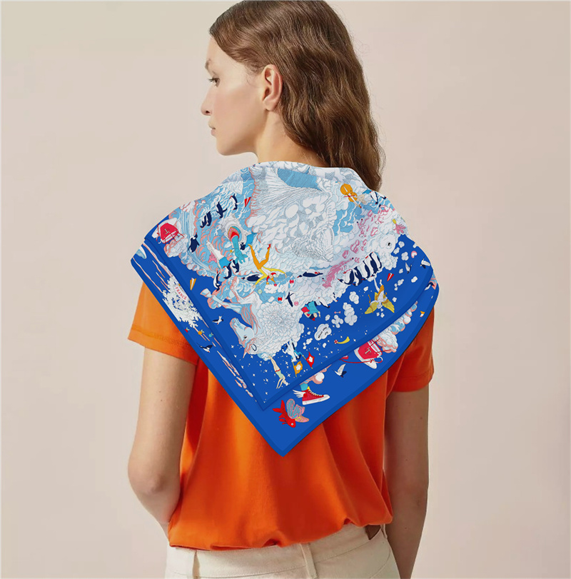 Syal Sutra Kain Kepar POBING S - Silk Scarf Square ulasan dan harga