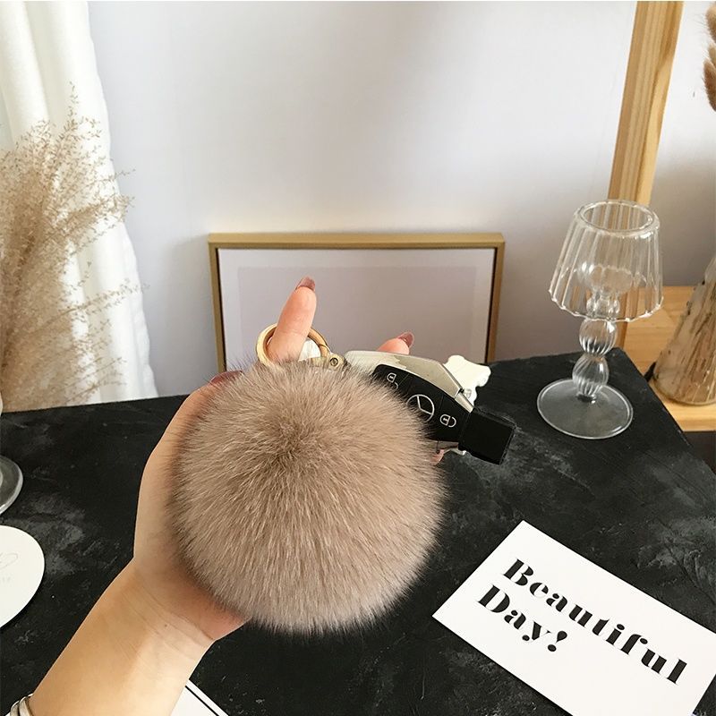2024 Fluffy Real Fox bulu bola - Women'S Emo Accessories ulasan dan harga
