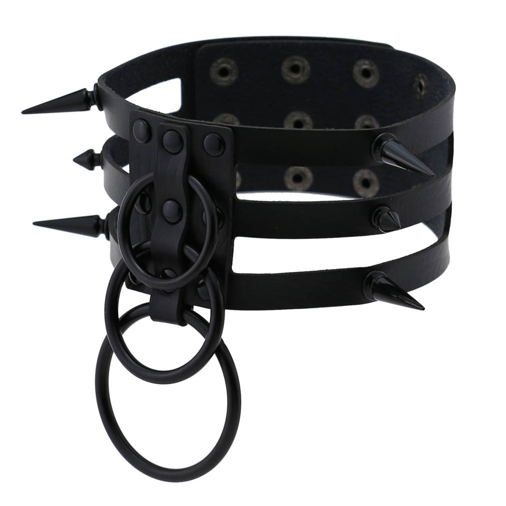 Kalung Choker Kulit Hitam deng - Women'S Emo Accessories ulasan dan harga