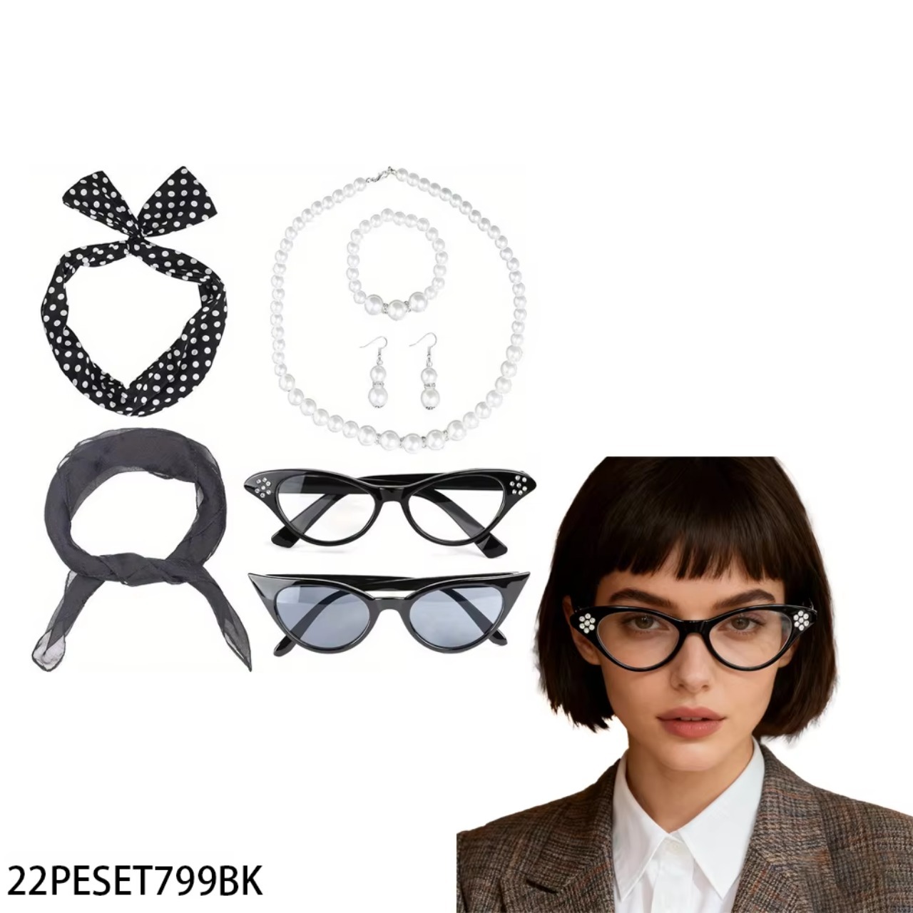 Set Aksesoris Kostum Wanita PE - Women'S Accessories In The 1950S ulasan dan harga