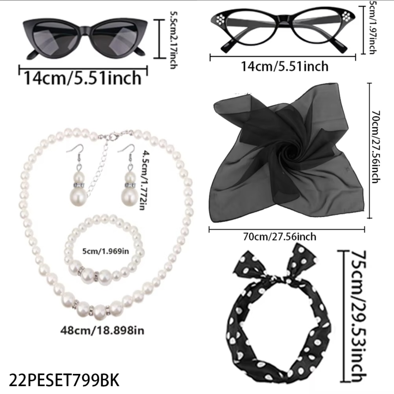 Set Aksesoris Kostum Wanita PE - Women'S Accessories In The 1950S ulasan dan harga