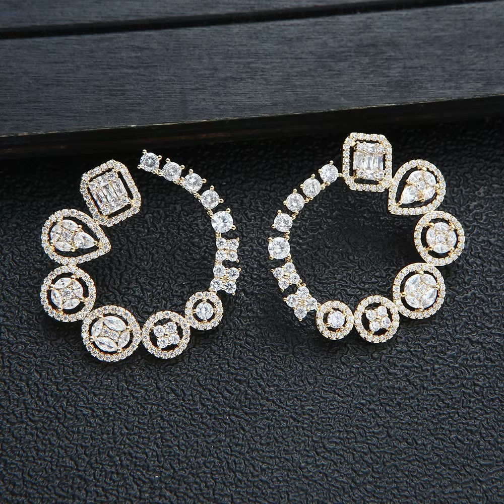 Anting Kancing Bulat Mewah unt - Women Accessories Dubai ulasan dan harga