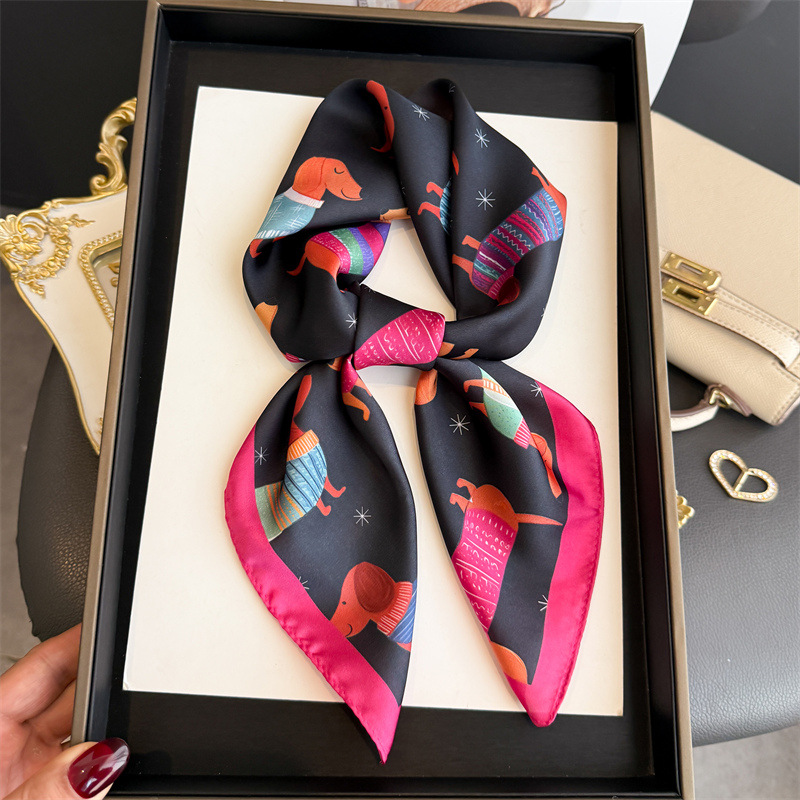 Syal Bandana Motif Anjing Wien - Silk Scarf Square ulasan dan harga