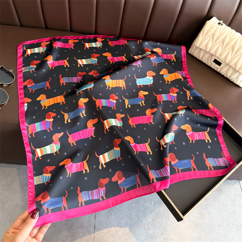 Syal Bandana Motif Anjing Wien - Silk Scarf Square ulasan dan harga