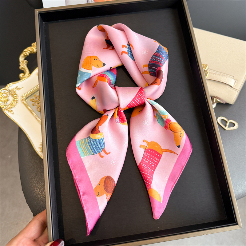 Syal Bandana Motif Anjing Wien - Silk Scarf Square ulasan dan harga